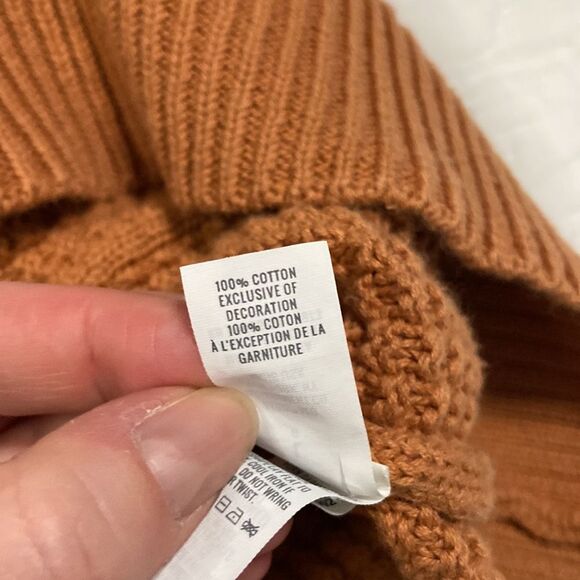 Aerie Oversized Varsity Cardigan Orange with White Stripe size Large - Picture 5 of 10